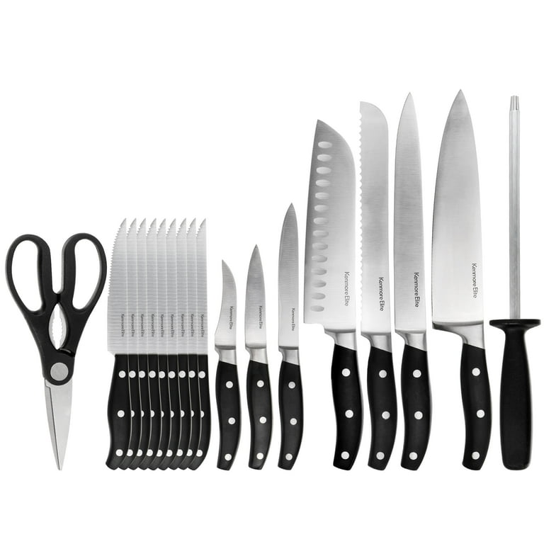 Kenmore Elite 18 Piece High Carbon Stainless Steel Knife Block Set