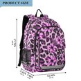 thumbnail image 2 of FORMRS Kids Backpack for School Unisex 17" Casual Bookbag Travel Daypack with Compartment Pockets, Purple Floral Leopard Pattern, 2 of 7