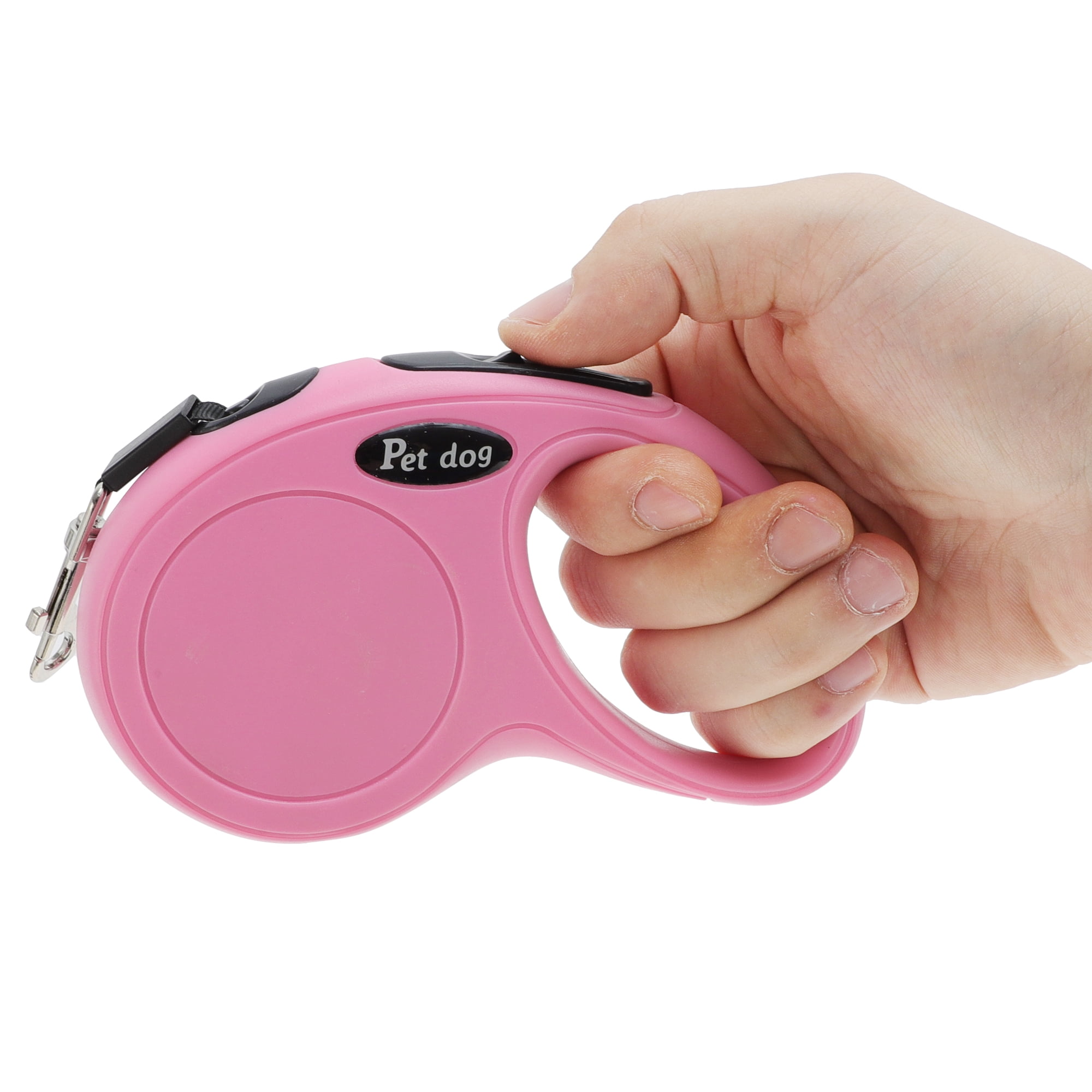 Unique Bargains Retractable Pet Leash Classic Dog Leash Soft Handle Pink 118.11"