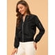 thumbnail image 4 of Abrigo rompevientos Allegra K informal con bolsillos Chaqueta de bombardero con cremallera Negro XL, 4 of 6