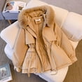 thumbnail image 3 of Chaqueta de algodón desplumada, ropa de trabajo que se ajusta a la cintura, chaqueta de algodón de plumón, chaqueta de algodón gruesa y cálida para talla pequeña, 3 of 6