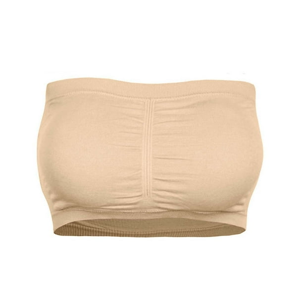 Built In Bra Tops for Women Removable Padded Bra Strapless Size Stretchy Top  Bandeau Double Women Plus Padded Tube Tops : : Clothing, Shoes &  Accessories