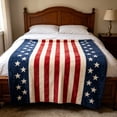 thumbnail image 6 of Americana Summer Knitted Throw Blanket,4th of July Farmhouse Home Decor, Red White Blue Stars American Flag Pattern Blanket for Couch Sofa, 6 of 7