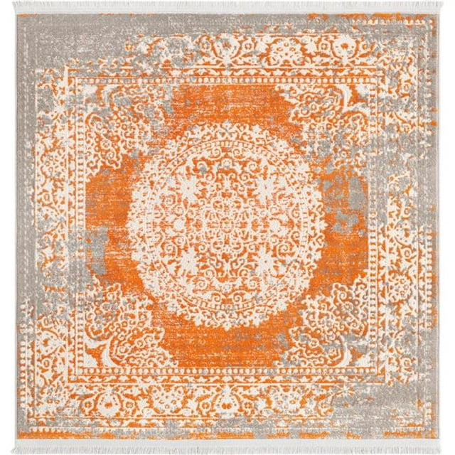 Unique Loom 3133056 4 x 4 ft. Olwen New Classical Square Rug, Terracotta