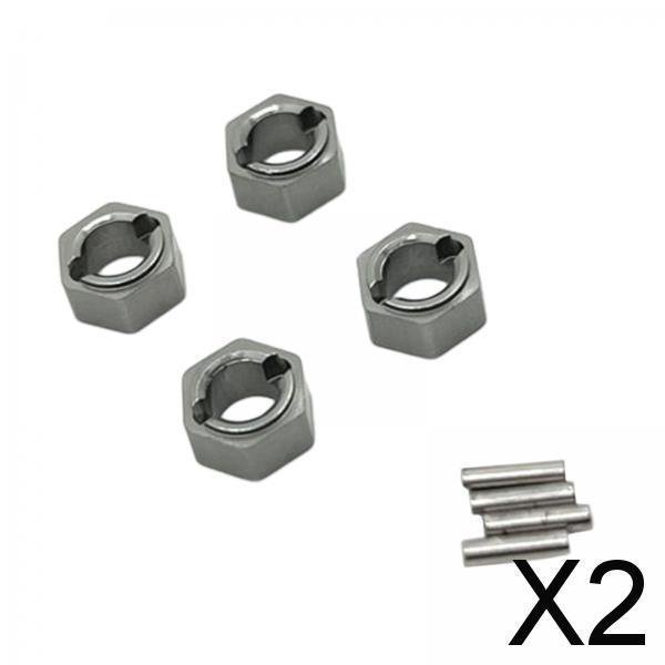 Bujes de rueda hexagonales perfke 4 Piezas 7 mm para coche RC 1/18 Gris