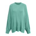 thumbnail image 4 of WEAIXIMIUNG Red Oversized Sweater Women Women's Crewneck Batwing Long Sleeve Sweaters 2024 Fall Oversized Ribbed Knit Side Slit Pullover Tops, 4 of 5