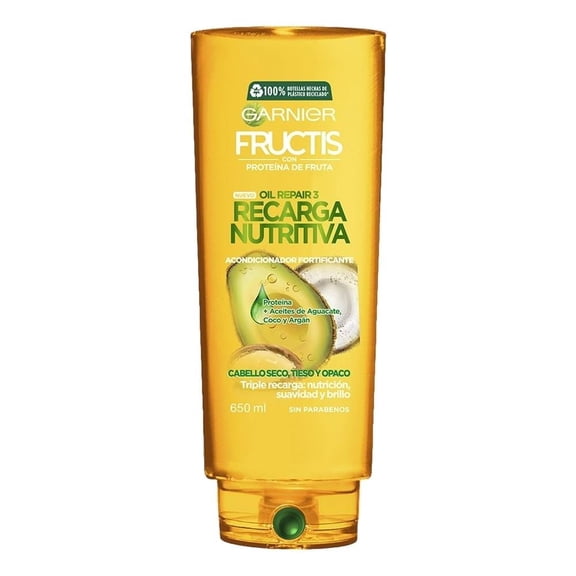 Acondicionador Garnier Fructis oil repair 3 recarga nutritiva 650 ml
