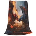thumbnail image 2 of Fuzoiu Lava Dragon Print Ultra-Soft Micro Fleece Blanket,All Seasons Flannel Throw, Lightweight Blanket for Bed, Sofa, Couch, Movie Night, Camping, and Travel-80"x60", 2 of 7