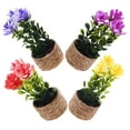 thumbnail image 6 of GOOHOCHY 4pcs Miniature Potted Plants Realistic Faux Flowers Desk Plants in Pot for Tabletop Office Shelf Dining Table Decoration, 6 of 8