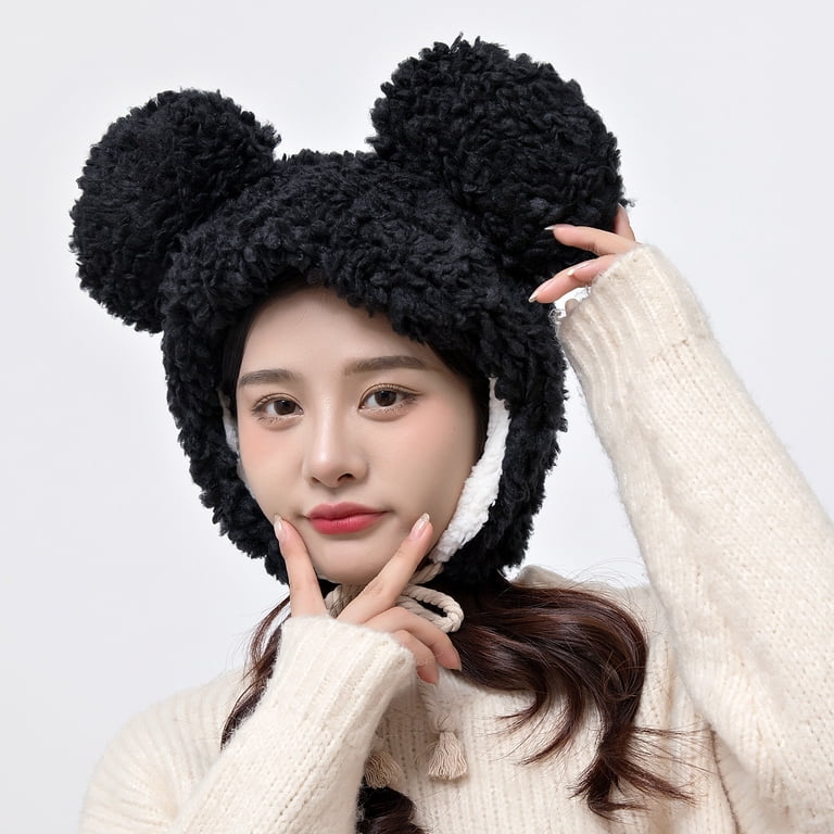 Fuzzy Bear Hat Unisex Fluffy Faux Fur Animal Critter Cap  display picture 2