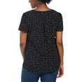thumbnail image 3 of Hilary Radley Women's V-Neck Flutter Sleeves Lightweight Printed Blouse Top-Black / XL, 3 of 5