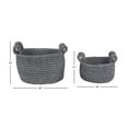 thumbnail image 4 of DecMode 13", 11"H Gray Polyester Handmade Storage Basket with Handles, 2-Pieces, 4 of 9