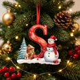 thumbnail image 4 of Qjidjing Snowman Alphabet Letter Ornaments for Christmas Tree, 3.15 inch, Red Xmas Hanging Decor, 2D Acrylic Pendants for Home Party , Letter S, 4 of 6