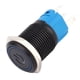 thumbnail image 4 of 2 interruptores de metal autoblocantes negros con protección IP65 con lámpara LED y símbolo de 16 mm (azul 3-6 VDC), 4 of 8