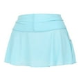 thumbnail image 2 of Femmes Mesh Transparent Mini Jupes Transparentes Taille Haute Solide Patineur Jupe Plage Cover-ups, 2 of 8