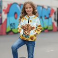 thumbnail image 3 of Xoenoiee Highland Cattle Sunflower Daisy Print Girls Half Zip Hoodies Fleece Pullover Sweatshirt Long Sleeve Winter Clothes with Pocket for Kids Teens, 7-8 Years, 3 of 7