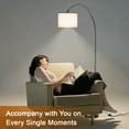 thumbnail image 3 of Coliware Arc Floor Lamp, Tall Hanging Lamp with 3 Color Temperature Foot Switch, Modern Stand Up Reading Light, 3 of 7