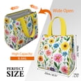 thumbnail image 3 of Pioneer Flower Floral Print Pattern Insulated Lunch Bag for Women & Adults,Large Portable Soft Cooler Lunch Bag,Thermal Food Storage Tote with Pearl Cotton,8.66L,8.75x5.75x9.5 Inch, 3 of 6