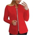 thumbnail image 2 of WFJCJPAF Holiday Clearance! Jackets for Women Plus Size Over Dress,Fashion Women Solid Zipper Versatile Lapel Long Sleeve Blazer Top Blouse, 2 of 4