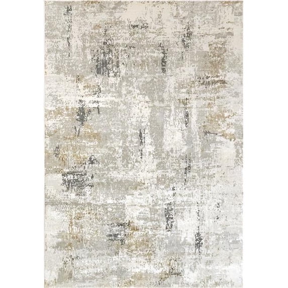 Dynamic Rugs Distressed Transitional Area Rug Ivory/Grey 6.7X9.6