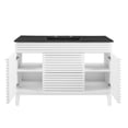 thumbnail image 6 of Single Sink Vanity Cabinet, White Black, Wood, Mid Century Hotel Bedroom Bathroom, Modern Contemporary HB33685, 6 of 11