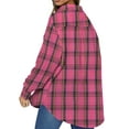 thumbnail image 4 of UVN Plaid Shirt for Women Oversized Flannel Long Sleeve Shirts Casual Button Down Blouse Tops with Pockets, 4 of 9