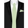 thumbnail image 4 of Jacob Alexander Men's Solid Color Pocket Square Handkerchief Hanky - Honeydew, 4 of 6