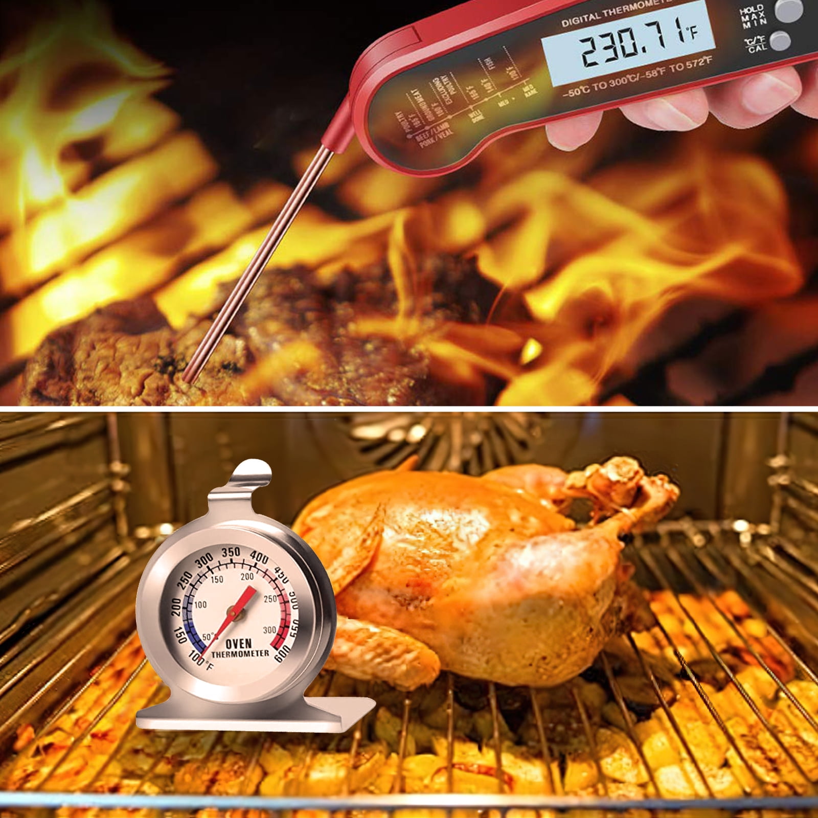 Genkent Digital Meat Thermometer Folding Probe Food Thermometer