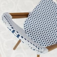 thumbnail image 6 of Emma + Oliver Set of Two Indoor/Outdoor Stacking Bistro Chairs with White and Navy Patterned Seat and Back and Bamboo Finished Aluminum Frame, 6 of 12