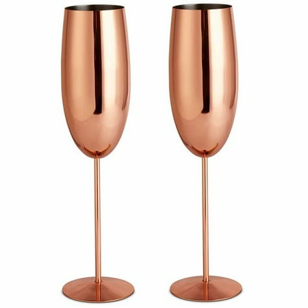 - VonShef 9 oz. Stainless Steel Flute (Set of 2)