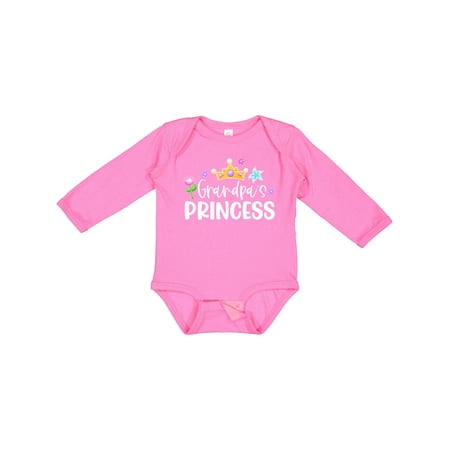 

Inktastic Grandpa s Princess Crown and Flowers Gift Baby Girl Long Sleeve Bodysuit