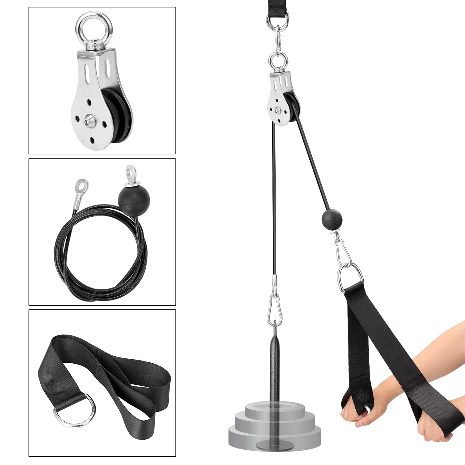 Details about   Fitness DIY Pulley Cable Machine Non Slip Workout Equipment Ttachment System 