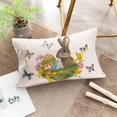 thumbnail image 2 of Spring Easter Throw Pillow Covers Rabbit Easter Eggs Nest Decorative Pillow Cover 12x20 Inch Animal Rabbit Lumbar Farmhouse Pillow Case Cotton Linen&nbsp;Rectangle Cushion Cover for Sofa (Rabbit), 2 of 6