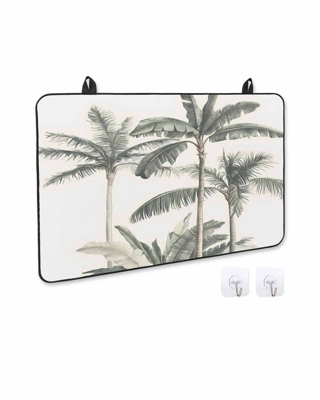 nqOlkjepod Large Induction Cooktop Protector Mat 36"x21", Tropical Palm Tree Stove Top Covers for Electric Stove, Summer Beach Botanical Decorative Stove Burner Cover Mats, Glass Top Stove Cover