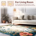 thumbnail image 2 of ODIKA 4'x6' Machine Washable Non-Slip Area Rug, Botanical with Flourishing Blooms and Abstract Animal Inspired Details High Traffic Rug, Gold, 282671, 2 of 7