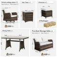 thumbnail image 3 of MEISSALIVVE 7 Pieces Outdoor Patio Furniture Set, Wicker Patio Conversation Set with Swivel Chairs, Patio Sectional Furniture Set with Loveseat, 2 Ottomans and Dining Table (Brown), 3 of 8