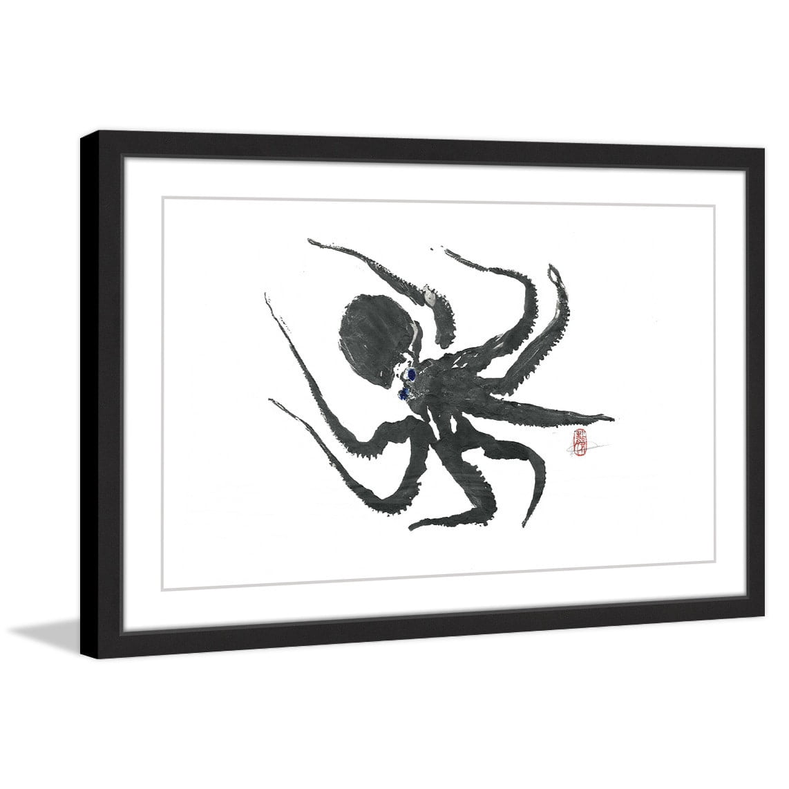 "Hunting Octopus" Framed Painting Print
