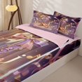 thumbnail image 3 of Castle Fairy Ballet Bow Letter J Zipper Full Size Comforter Sets with Fitted Sheet and 2 Pillowcases,Musical Notes Pattern Zipper Bedding Set,Ivory Champagne,4pcs, 3 of 6