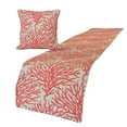 thumbnail image 3 of The HomeCentric King / Queen / Twin Coral, Peach & Pink Designer Full 68"x18" Bed Runner WITH Pillow Cover, Coral Embroidery, Pearl, Under the Sea & Beach Theme on Linen fabric - Coraline Pearls, 3 of 5