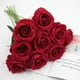 thumbnail image 5 of Injueey 10 unidades/juego de bodas de ensueño DIY con hermosas flores rosas de seda, para ramos y centros de , decoraciones que no dañan la Flores artificiales Vino rojo color, 5 of 6