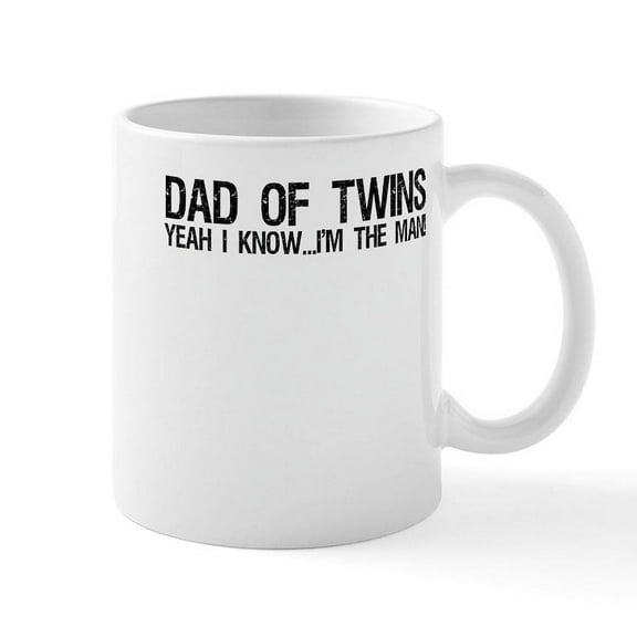 CafePress - Dad Of Twins Mug - 11 oz Ceramic Mug - Novelty Coffee Tea Cup