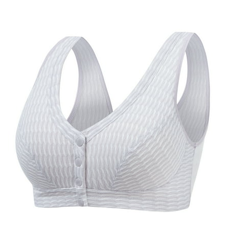 Fsqjgq Sports Bras for Women Underwear Nursing Bras for Breastfeeding Plus Size T-Shirt Bras Sticky Bras Spring and Summer Chest Open Button Vest Style Large Size Middle and Elderly Bra Bralette