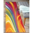 thumbnail image 2 of Contemporary Waves Non-Slip (Non-Skid) Multi 2' x 10' Indoor Runner Rug, 2 of 5