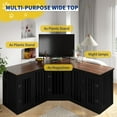 thumbnail image 4 of Large Dog Crate Furniture for 3 Dogs, Cuoote 113" Corner Dog Kennel, 3-in-1 Heavy Duty Indoor Wooden Crate for Small, Medium & Large Dogs, 4 of 7