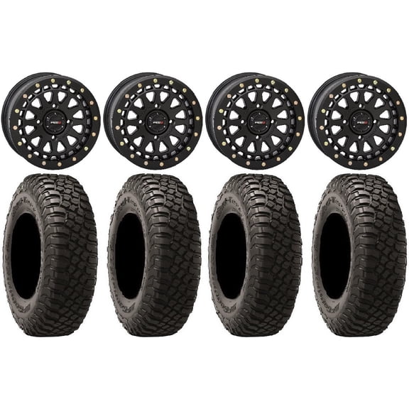 System 3 SB-6 15" Wheels Black (5 2) 32" BFG KM3 Tires Can-Am Maverick X3 / Honda Pioneer 1000 / Talon