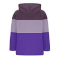 thumbnail image 4 of qucoqpe Women's Fashion Oversized Full Zip-Up Hooded Sweatshirt Fall Winter Striped Color Block Lightweight Comfy Long Sleeve Dressy Hoodie Jacket, 4 of 5