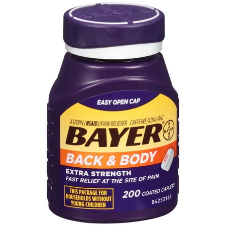 Bayer Back & Body Extra Strength Aspirin, 500mg Coated Tablets, 200ct