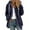 Navy, variant on Women Fuzzy Fleece Jacket, Oversized Fall Winter Coats Zipper Hooded Homecoat Warm Outerwear Pockets Women Coats Winter 3XL