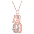 thumbnail image 2 of 10kt Rose Gold Womens Round Diamond Teddy Bear Animal Pendant 1/10 Cttw, 2 of 2