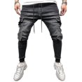thumbnail image 1 of Pantalones vaqueros cargo de combate para hombre Pantalones vaqueros ajustados elásticos con bolsillos con cremallera Pantalones ajustados, 1 of 4